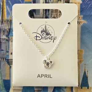 Mickey Mouse April Birthstone Necklace